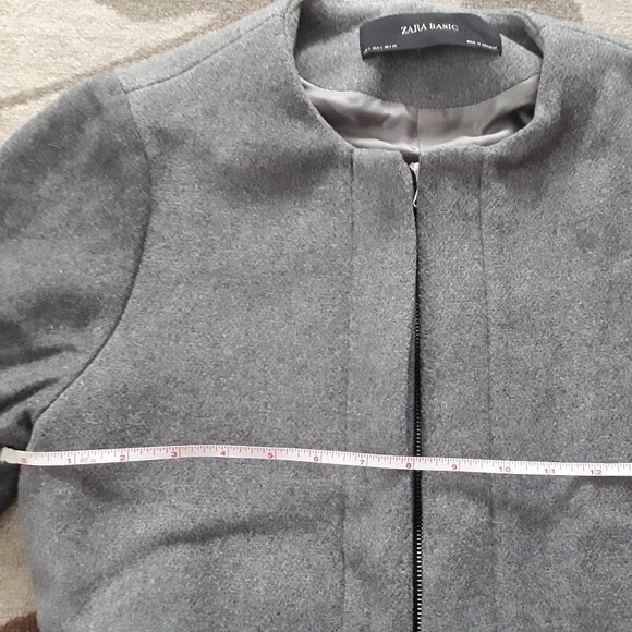 Zara Grey Wool Long Coat - Picture 5 of 5